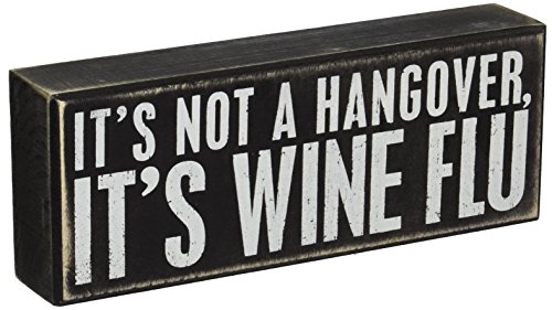 Primitives by Kathy Box Sign, 9 by 3.5-Inch, Wine Flu