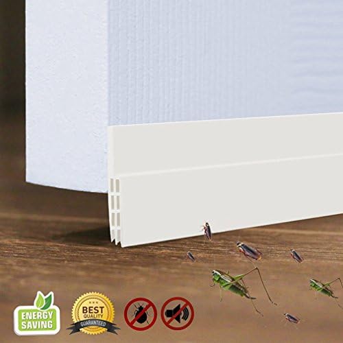 Door Draft Stopper - Door Sweep for Exterior/Interior Doors, Weatherproofing Door Seal Strip Under Door Draft Blocker Seal, Soundproof Door Bottom Weather Stripping,2" W x 39" L(White) ¡­