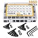VIGRUE 1080Pcs M4 M3 M2 Button Head Socket Cap Screws Bolts Nuts Washers Assortment Kit with Allen Wrenches, Black Metric Screws Set