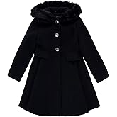 Rothschild Big Girls Hooded Faux Fur Trim Coat - S (7/8)