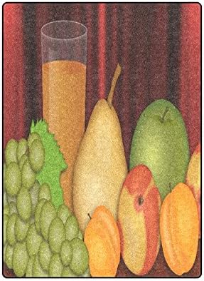 Fruit Grapes and Apple Pears Warmer Winter Fleece Throw Plush Blanket 58 x 80 inches (Large)