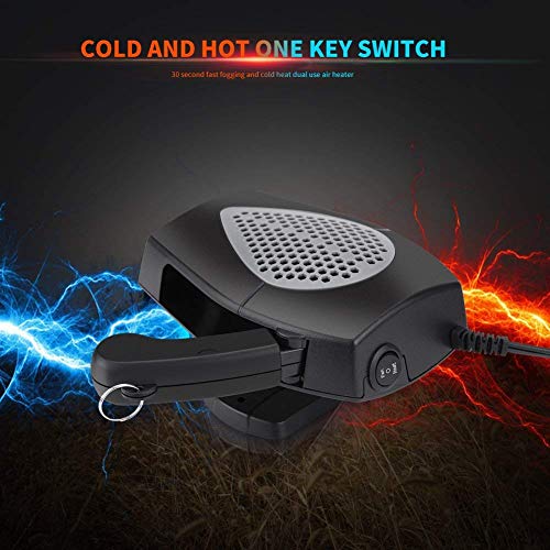 Car Heater Car Windshield Defogger Defroster 12 Volt 150W Auto Heating Fan 3-Outlet 30 Seconds Fast Heating Demister (Black)