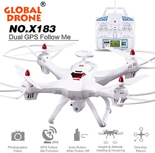 Kanzd Global Drone 6-axes X183 With 2MP WiFi FPV HD Camera GPS Brushless Quadcopter (White)