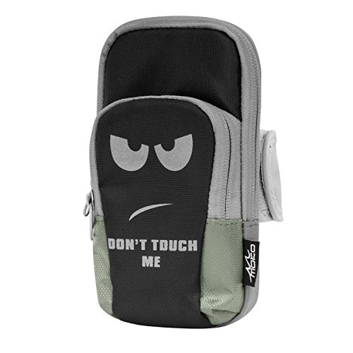 MoKo Running Armband, Multifunctional 2 Pockets Workout Sports Arm Bag, Sweatproof Cell Phone Pouch Holder Compatible with iPhone X/Xr/Xs Max, 8/7/6s Plus, Samsung S10/S9/S8 Plus, S7 Edge - Black