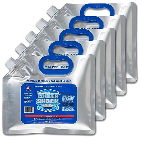 Cooler Shock Reusable Ice Packs for Lunch Bags - Long-Lasting Freezer ...