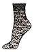 Women's Lace Ankle Socks (One Size : Regular, Floral - Black 3pair)
