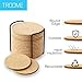 Cork Coasters 16 Pcs with Metal Holder (Designed in USA) Thick Absorbent Natural Rustic Bar Table Cup Coasters for Drinks Bar Glass
