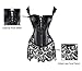 Kimring Women's Steampunk Gothic Faux Leather Bustier Corset with Lace Skirt