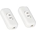 Helunsi Inline Switch 2 Pcs, White Lamp Cord Button in Line Switch, Rated 6A 250V ON Off Electrical Wire Appliance Rocker Switches, Repair Replacement Control Power Cable Plug Desk Table Light Parts