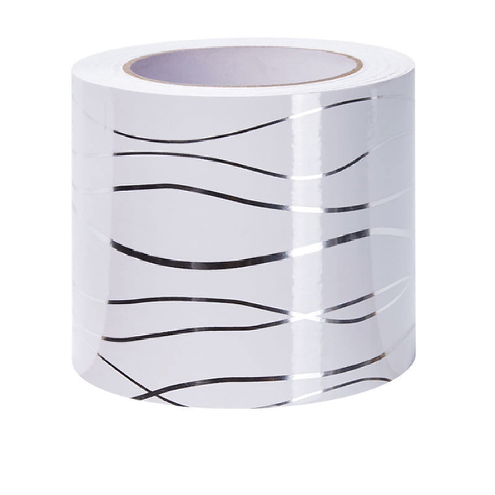 Dostear Wallpaper Border Peel and Stick wall Border Sticker Home Ceiling Decorative Border for Bathroom Living Room Kitchen White Wave 10cm X 500cm