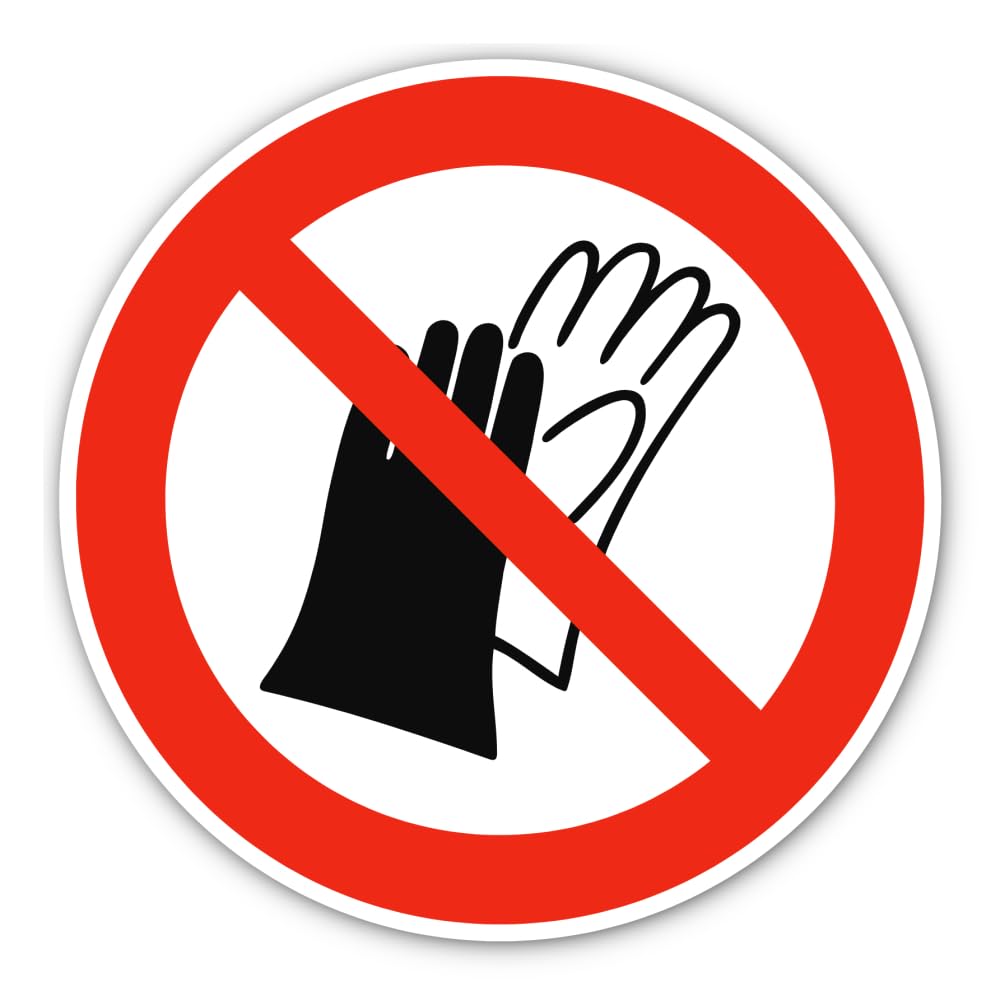 No need to use gloves: P028 - DIN EN ISO 7010 / ASR A1.3 - sticker: diameter 20 cm, 1 piece