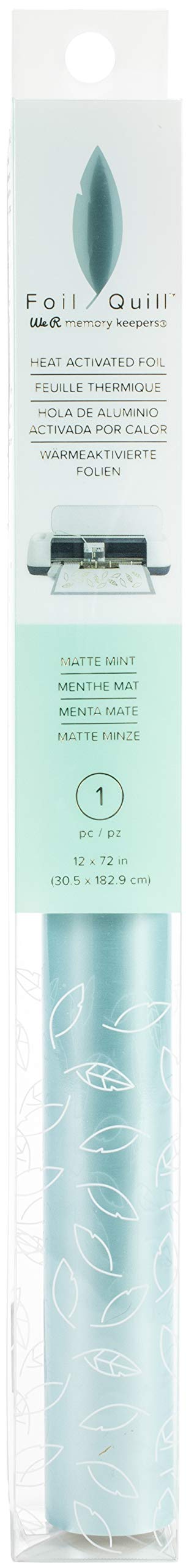 We R Memory Keepers We Heat Activated Foil, Mint, Large Roll, 12x72, Use with Quill Pen to Create Shiny Embellishments and Designs