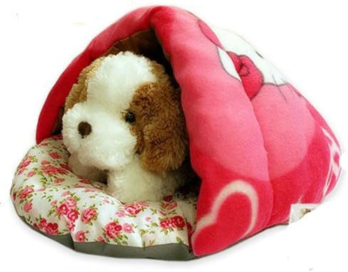 Pet Cute Cats Pattern Cotton Dog Sleeping Bag (XS:11.8"x11.8x5.9")