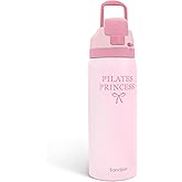 Pilates Insulated Stainless Steel Water Bottle with Straw for Sports and Travel, Pilates Princess, 32oz, Gifts for Women Workout Pilates Lover Birthday Christmas