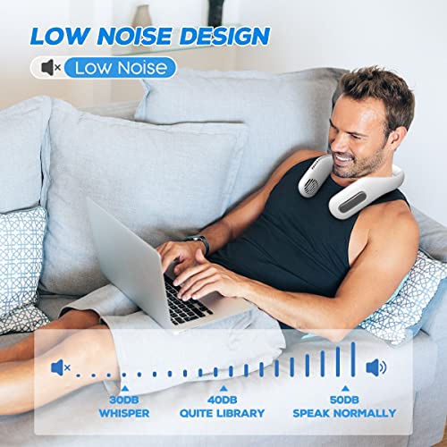 iDEART Bladeless Neck Fan, Neck Fans Portable Rechargable, 3 Speeds