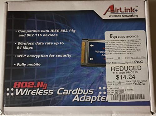 Airlink Networking Solutions 101 802.11g Wireless Cardbus Adapter AWLC3025