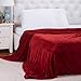 Bedsure Fleece Blanket Twin Size Red - 300GSM Lightweight Plush Fuzzy Cozy Soft Warm Blanket for Bed, Sofa, Couch, Travel, Camping, 60x80 inches
