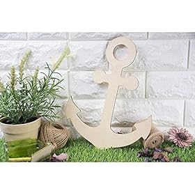 12 Pack Unfinished Wooden Anchors for Crafts, Nautical Wood Cutouts for DIY Projects, Home Decor (11.6 x 8.8 Inches) 51Gl4EEp8ZL