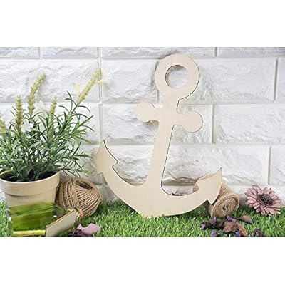 12 Pack Unfinished Wooden Anchors for Crafts, Nautical Wood Cutouts for DIY Projects, Home Decor (11.6 x 8.8 Inches) 51Gl4EEp8ZL