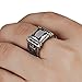 MENDINO Mens Cross Titanium Stainless Steel Rings with Stone Black