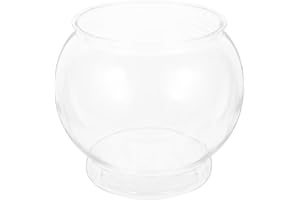 POPETPOP Plastic Fish Bowls Round Aquarium Clear Fish Keeper Fishbowl Vase Pot for Wedding Party Event Christmas Holiday Home Decor 18cm