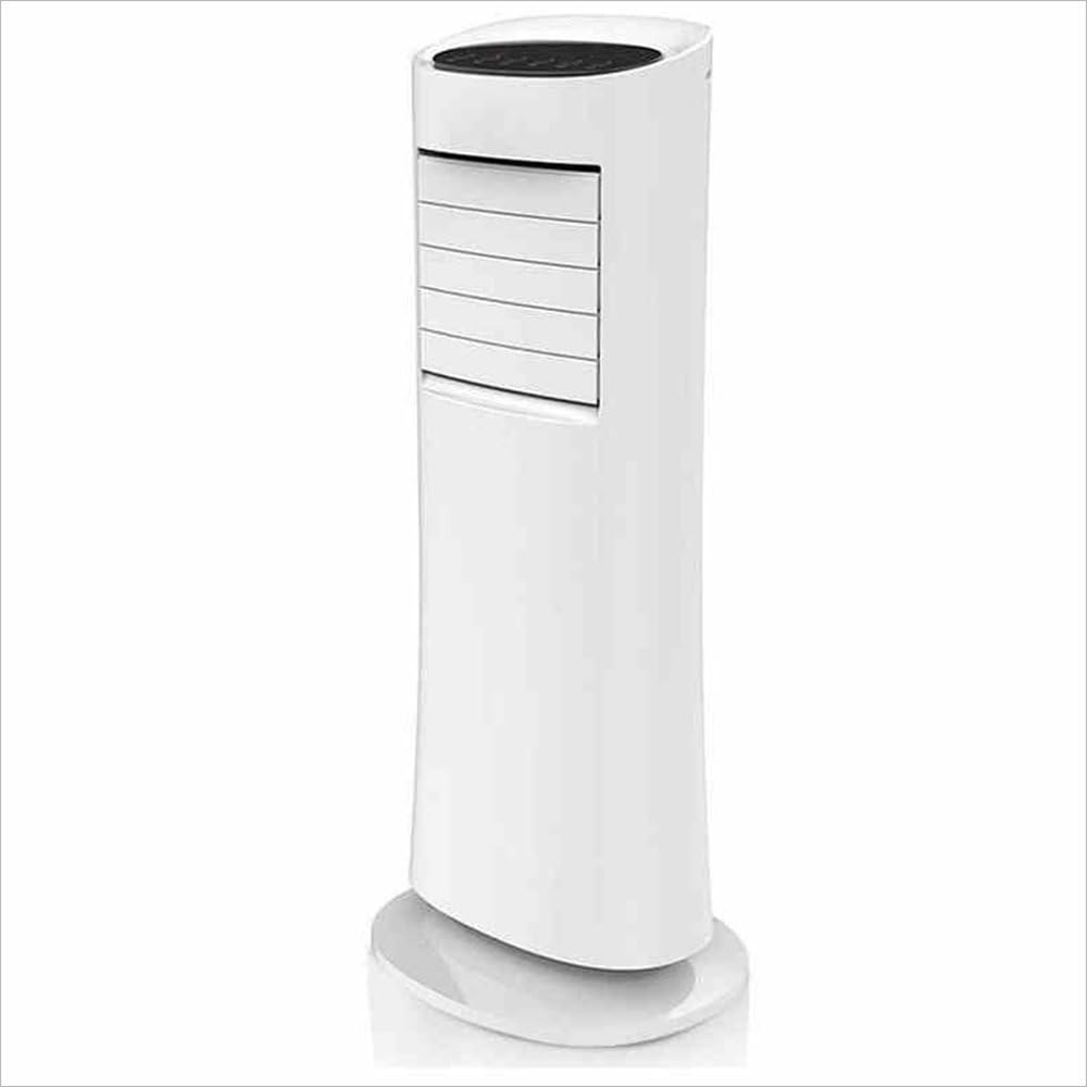 XIAOYAN White - mobile air conditioning fan three remote control time leafless fan vertical fan smart mute 60W