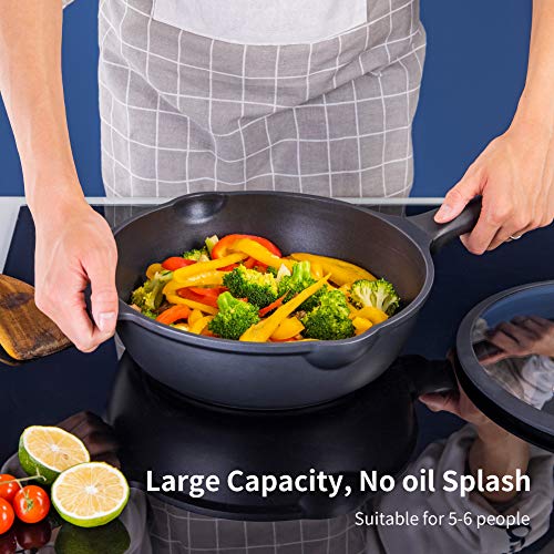 SKY LIGHT Nonstick Wok Pan, 11 inch DieCasting Aluminum Woks & Stir