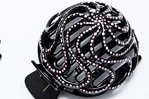 Bun Cover Hair holder, Hand Crafted Hair Clip. This Attractive Hair Accessory Can Be Used As A Bun Maker Or a Hair Grip. Hair Styling for Women For thick and thin hair. 2 Pcs Uniquely Hand Painted.
