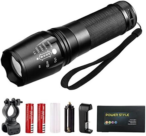 LED Tactical Flashlight T6 - High Lumen, Zoomable, 5 Modes, Water Resistant, Handheld Light - Best Camping, Outdoor, Emergency, Everyday Flashlights (Flashlight SET)