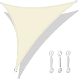 HEYOMART Sun Shade Sail 3x3x3m Triangle Cream UV 98% Water Resistant