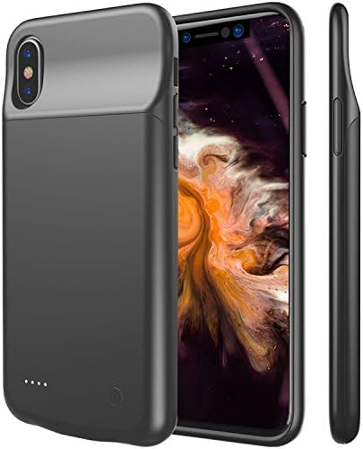 iPhone X Battery Case - 3200mAh Slim Portable Charger Rechargeable Extended Backup Battery Protective Charging Pack Power Bank Case for iPhone X / iPhone 10 (2017) [Support Lightning Headphones] Black