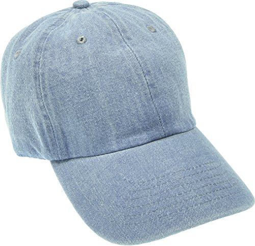 Hand By Hand Aprileo Denim Cap Dyed Washed Cotton Hat Baseball Ball Cap Polo [01 Light Denim](One Size)