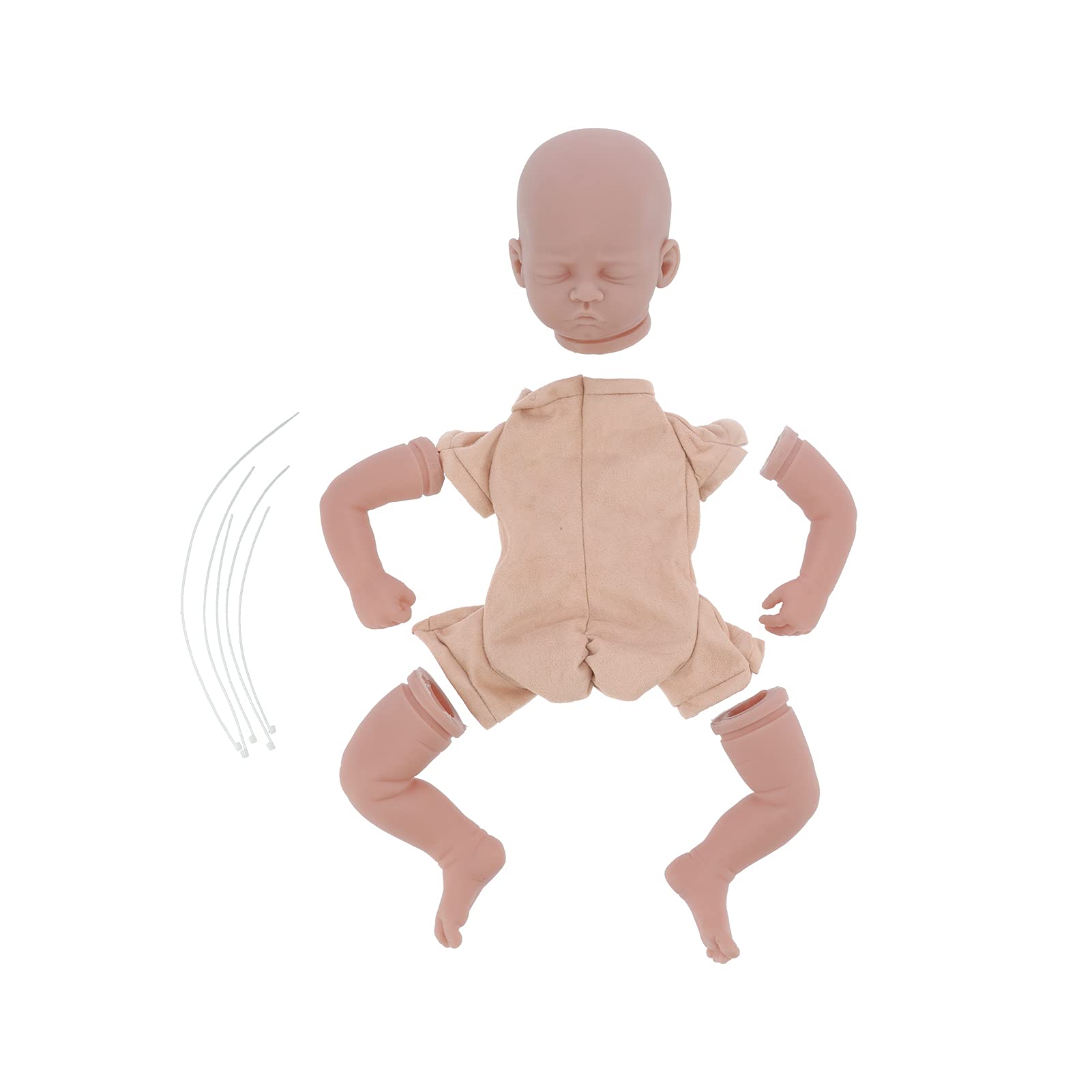 Fyearfly Unpainted Reborn Doll Kit DIY Vinyl Baby Doll Parts 20 Inch Finished Size Soft Touch for Doll Making Crafts