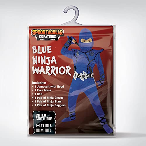 Spooktacular Creations Blue Ninja Costume For Kids, Deluxe Ninja