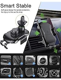 Soporte de cargador de coche inalámbrico, con abrazadera automática de 10 W 7,5 W Qi de carga rápida, soporte de ventilación para coche, parabrisas, salpicadero, compatible con iPhone XS XS Max XR X 8 8 Plus, Samsung Galaxy S10 S9 S8 S8+
