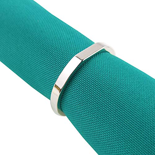 Elehere Wedding Holiday Napkin Rings Set of 8 for Spring Summer Fall Winter, 4 Season Simple Napkin Holder Bukle, Silver