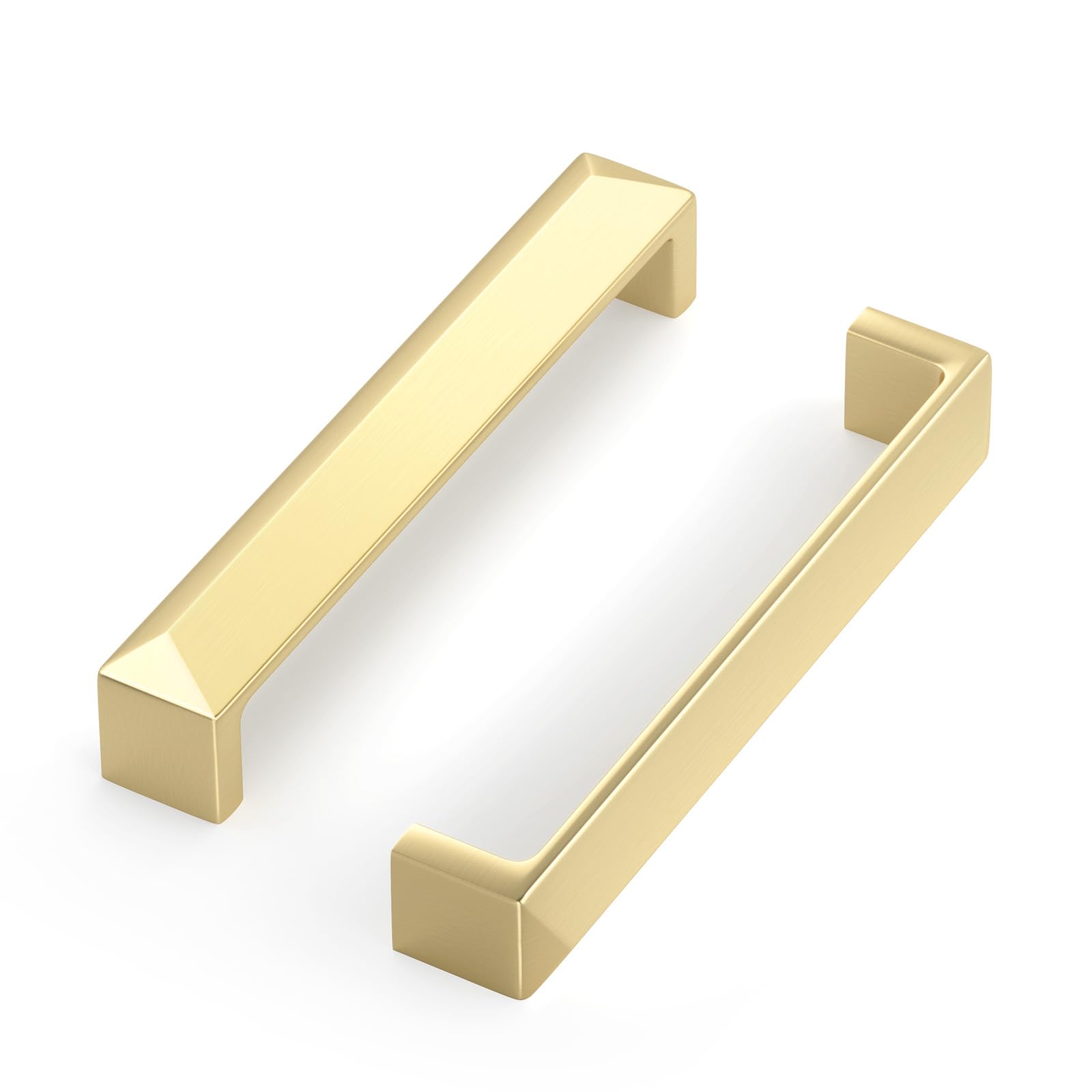 Goldenwarm 10pack Gold Handles for Drawer 128mm Hole Center Gold Cupboard Handles Solid Zinc Alloy