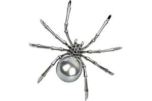 ROSTIVO Spider Brooch Pins for Women and Men Witch Jewelry Halloween Pin Accessories (Dark Silver)