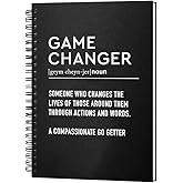Msticey Game Changer Definition 160 Blank Pages Hardcover Spiral Notebook, Thank You Gift for Leader Mentor, Coworker Goodbye Gift, Work Appreciation Gift For Manager, Motivational Notebook