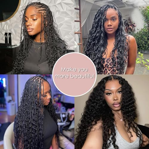 50g/1Pack Miracle Knots Crochet Human Hair, 16 Inch Crochet Human Hair Deep Wave Pre-Separated Invisible Feather Crochet Braids Natural Hair for Black Women (#NA, Deep Wave, 16 Inches)
