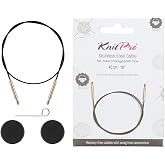 KnitPro Nylon Coated Stainless Steel Black Gold Fixed Cable | 8"/ 20cm (to Make 16"/ 40cm IC Needle)