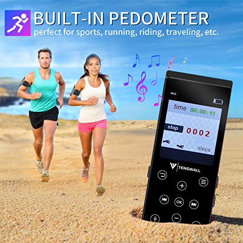 MP3 Player, 16GB MP3 Player with Bluetooth 4.2, Portable HiFi Lossless Sound MP3 Music Player with FM Radio/Voice Recorder/E-book, 2.4'' Screen, Support up to 128GB (Sport Armband, Headphone Included)
