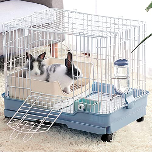 HYLYUN Rabbit Litter Tray Large Corner with Pull Out Drawer Home Cat Cage with Durable Shovel for Small Animals, Guinea Pigs