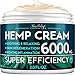 Hemp Pain Relief Cream (6000 Mg) - Natural Hemp Extract Cream for Arthritis, Back Pain & Muscle Pain Relief - Efficient Inflammation Cream & Carpal Tunnel Relief - Made in USA - Good for Skin Health
