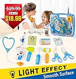 Nuoke Kids Doctor Kit, Kids Pretend Play Doctor Toy with Heartbeat Sound Stethoscope, Durable Medical Play Set Equipment in a Solid Carrying Case, Educational Medical Kits for Kids Toddler Girls Boys