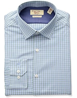 Men's Slim Fit Performance Tattersall Dress Shirt