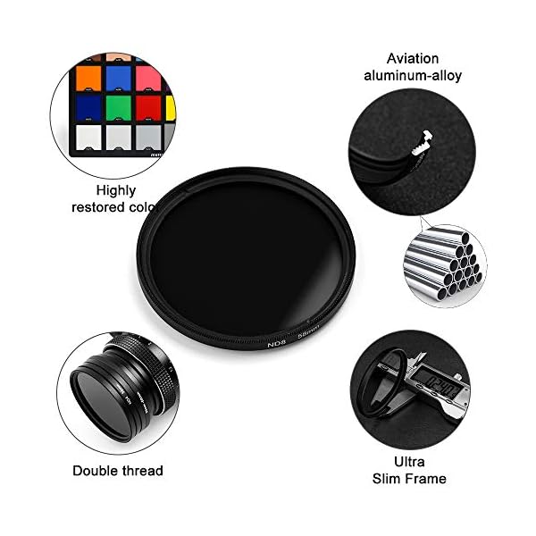 77mm Neutrale Graufilter, Fotover Slim ND8 Filter ND Fader Objektiv Filter für Canon Nikon Sony Pentax Olympus Fuji DSLR… – Bild 3