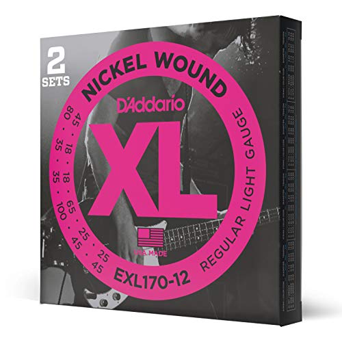 D'Addario EXL1605 5String Nickel Wound Bass Guitar Strings, Medium, 50135, Long Scale on