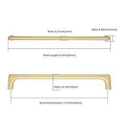 Asidrama 6 Pack 10 Inch(256mm) Brushed Gold Cabinet