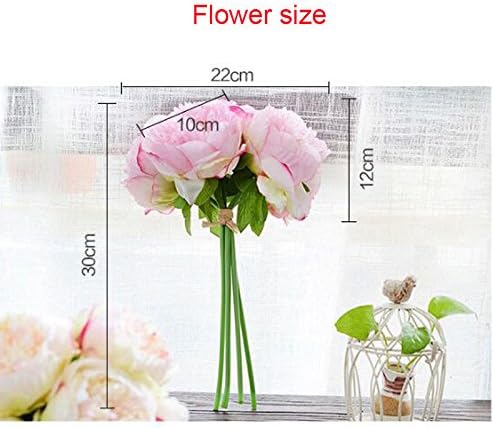 DWE Artificial Peony Flowers, 5 Heads Silk Peony Plastic Fake Flowers Bridal Bouquet for Christmas Wedding Party Home Ddecoration - Image 5